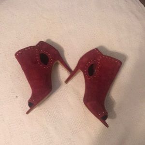 Barolo suede peep toe heel. Never worn